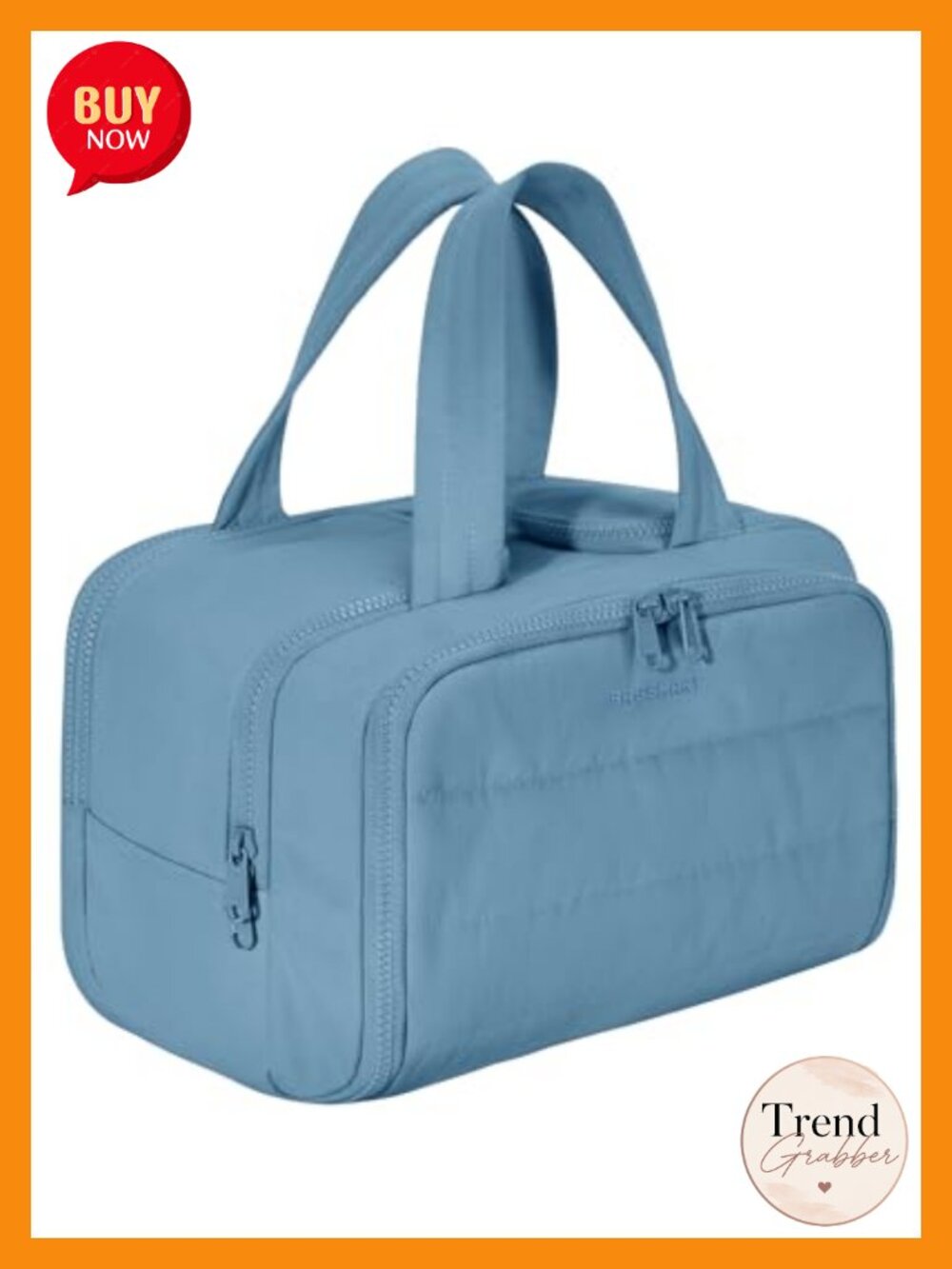 Puffy Nylon Travel Toiletry Bag Wide Open Cosmetic Organizer